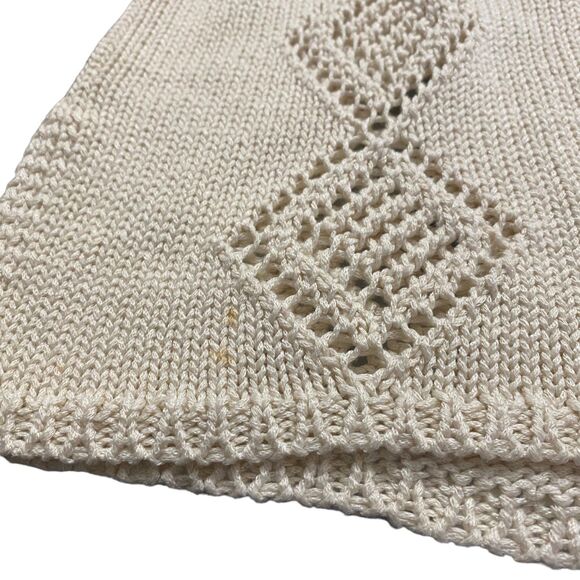 Zara Women Sweater Oatmeal Swimsuit V Neck Coverup Crochet Hodded Dress Small - Picture 11 of 11